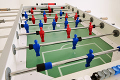 Calciobalilla # 1 ITSF con aste uscenti, campo gioco lungo in vetro