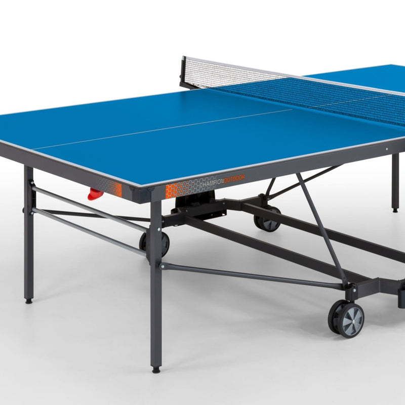 Ping pong CHAMPION OUTDOOR piano blu con ruote, per esterno