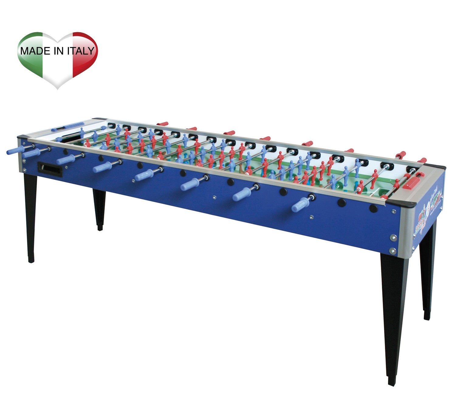 Calciobalilla COLLEGE 4x4 Blu - aste rientranti , maxi per otto giocatori da interno