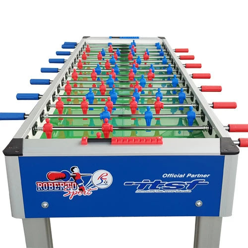 Calciobalilla COLLEGE 4x4 Blu - aste rientranti , maxi per otto giocatori da interno