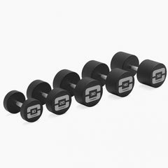 Set coppie manubri gommati da 4 a 24 kg (salto da 2 kg)