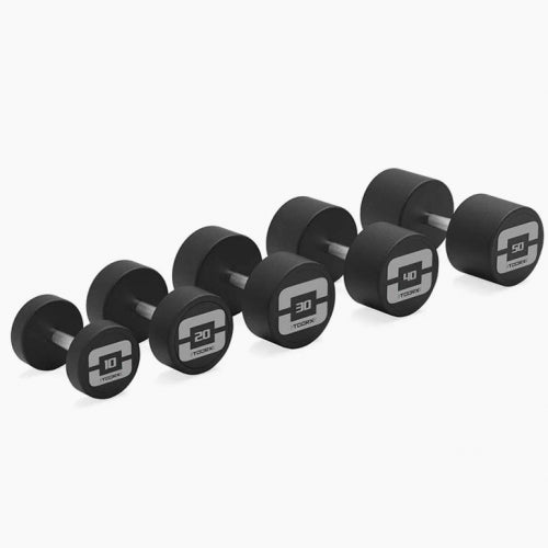 Set coppie manubri gommati da 4 a 24 kg (salto da 2 kg)