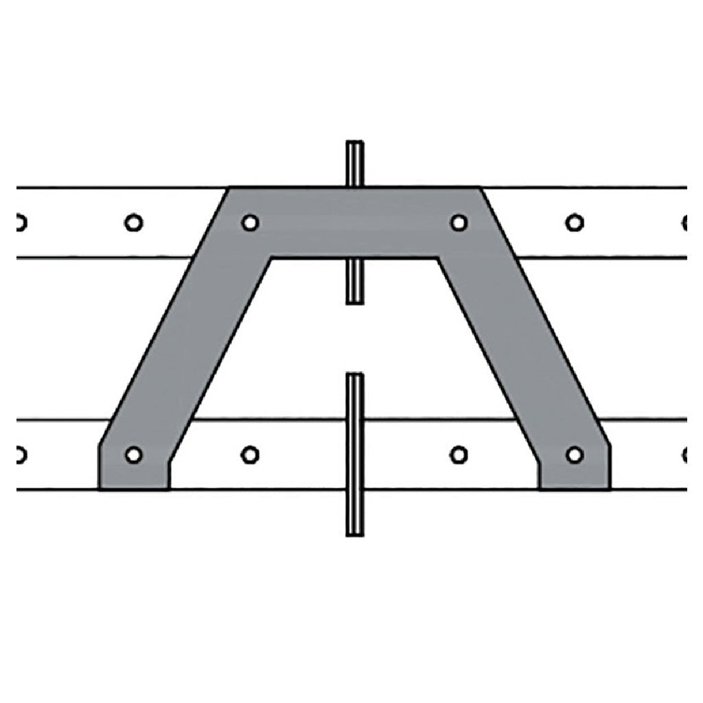 Staffa di collegamento tra 4 profili di irrigidimento cm105 paralleli