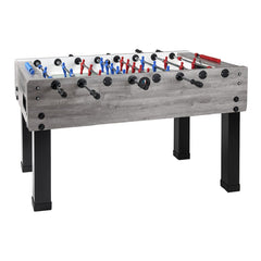 Calciobalilla G-500 rovere-grigio aste rientranti piano gioco corto in vetro