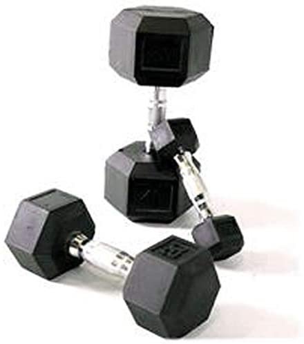Set coppie manubri esagonali gommati da 2,5 a 25 kg (salto da 2.5 kg)