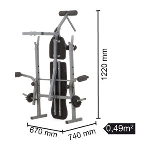 Panca porta-bilanciere WBK-500 richiudibile con leg extension-4