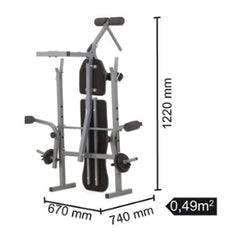 Panca porta-bilanciere WBK-500 richiudibile con leg extension-4