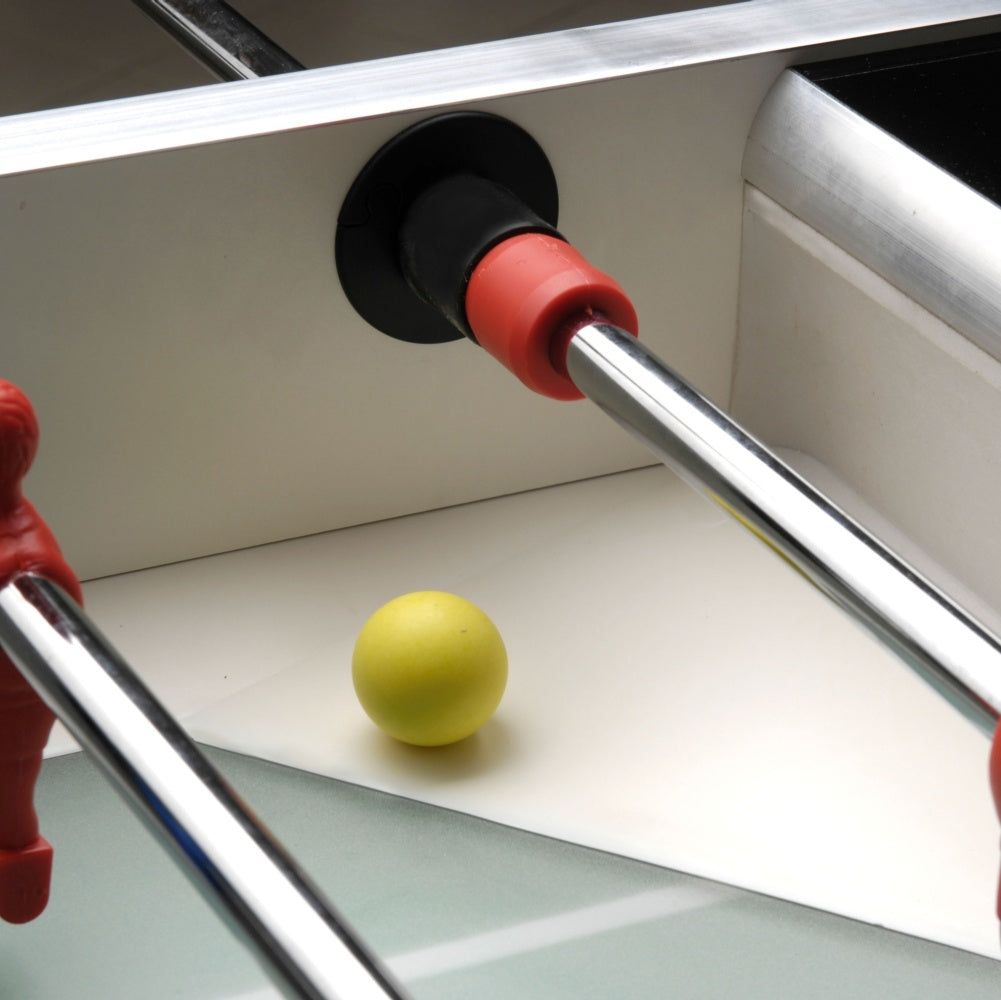 Calciobalilla PRO CHAMPION aste uscenti piano gioco lungo in vetro sabbiato-3