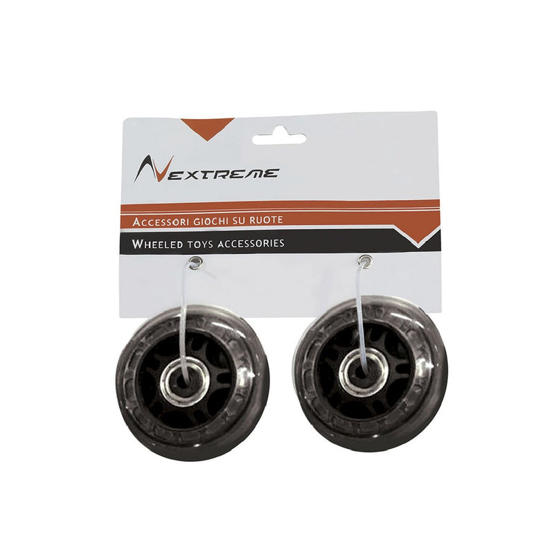 Coppia ruote nere diam. Ø 70 mm PVC con cuscinetti ABEC7 per pattini in