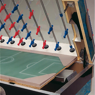 Calciobalilla DELUXE OUTDOOR aste rientranti piano gioco corto vetro