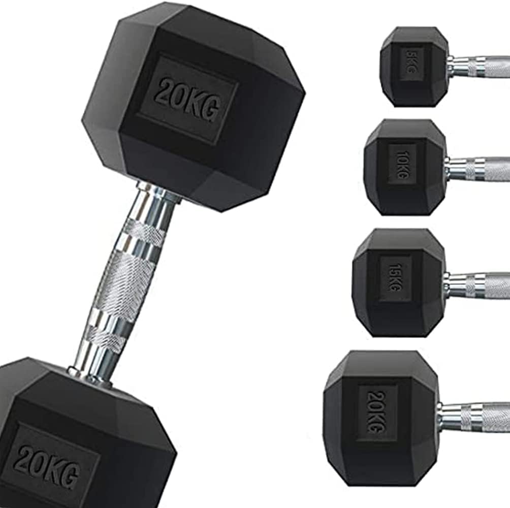 Manubrio Esagonale Gommato da 1 a 70 KG - Venduto Singolarmente-3