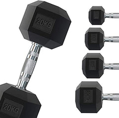 Manubrio Esagonale Gommato da 1 a 70 KG - Venduto Singolarmente-3