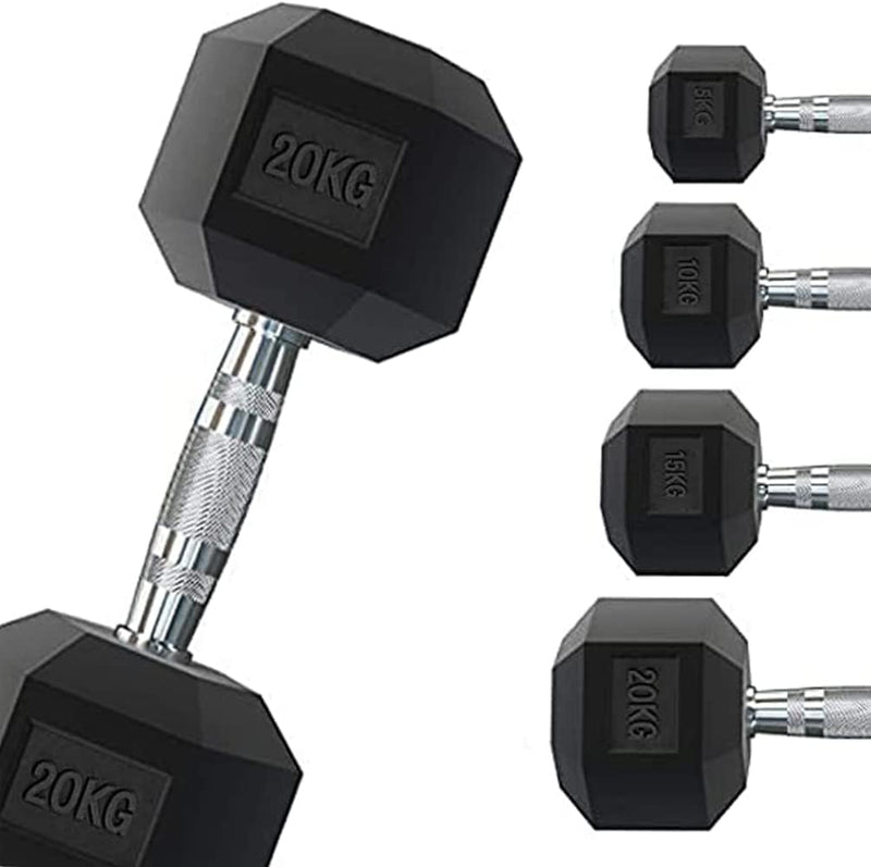 Manubrio Esagonale Gommato da 1 a 70 KG - Venduto Singolarmente-3