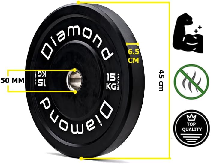 DISCO OLIMPICO BUMPER TRAINING PRO Ø 45 cm 15 Kg DOTD15-PN