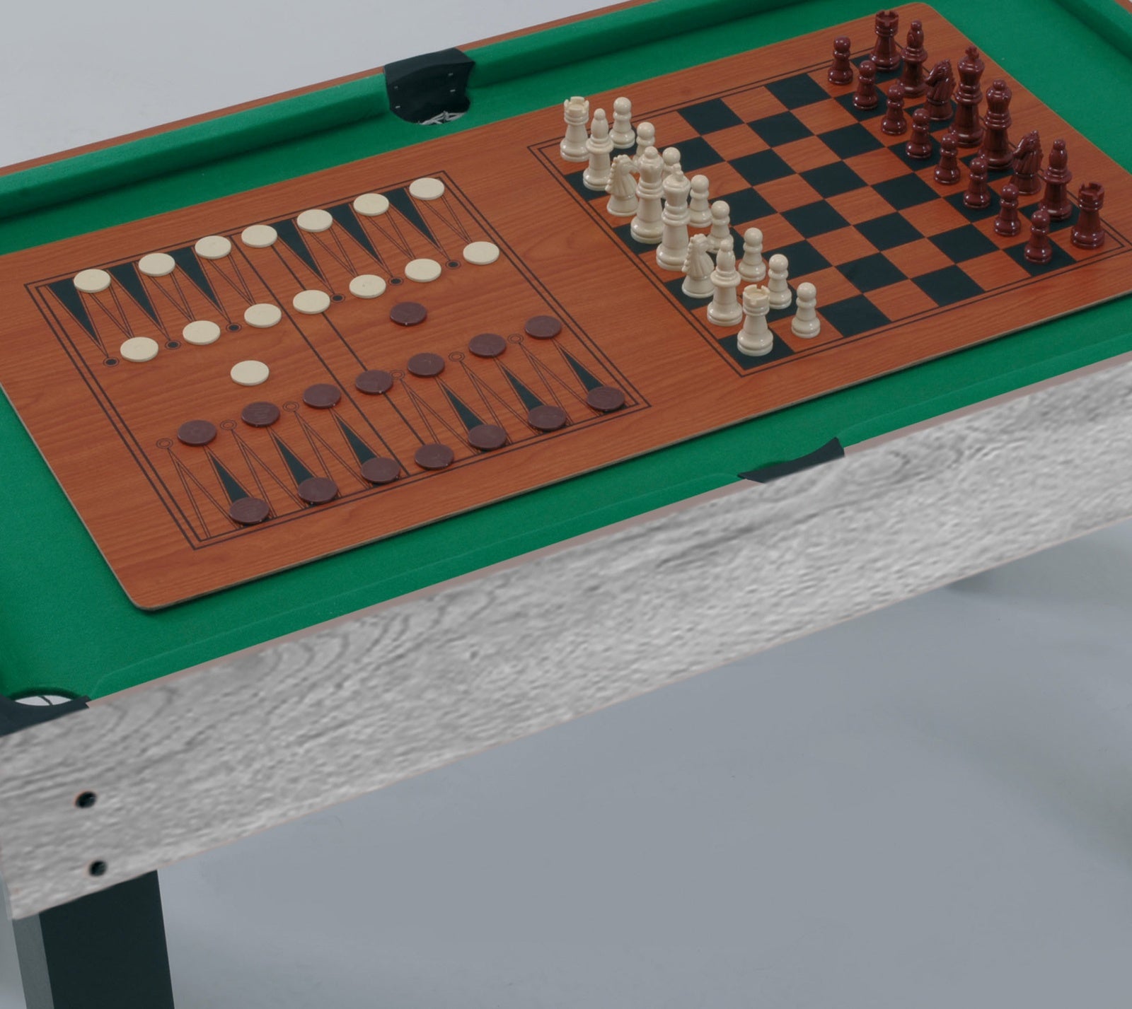 Tavolo multigioco MULTI - 12 giochi in 1 rovere grigio aste rientranti