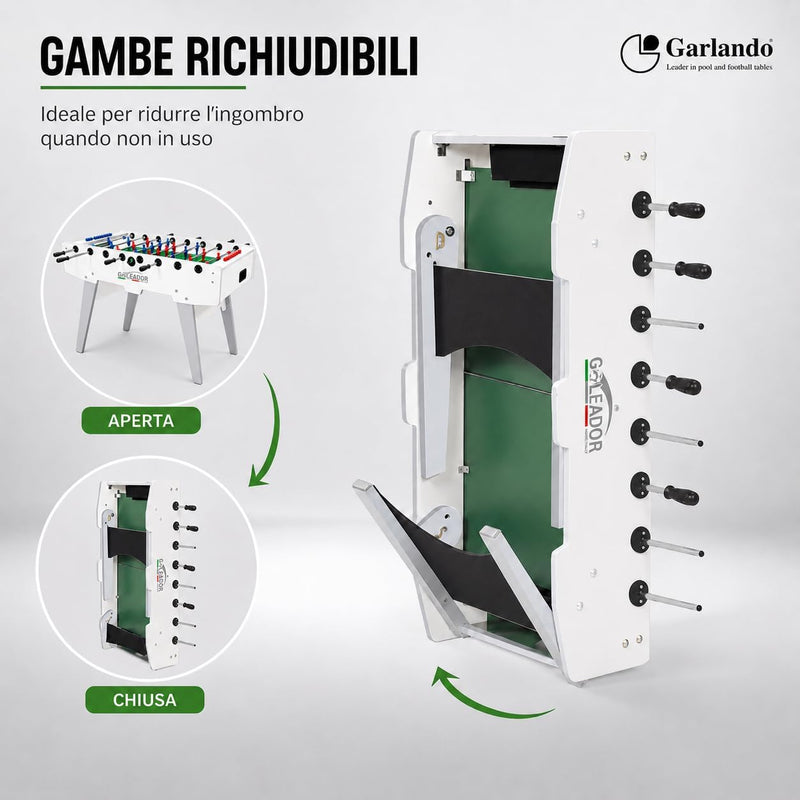 Calcio Balilla Goleador [Made in Italy] con Aste Rientranti o Uscenti-4