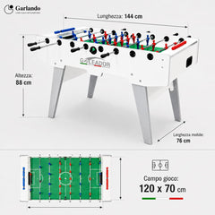 Calcio Balilla Goleador [Made in Italy] con Aste Rientranti o Uscenti-5