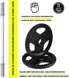 Disco ghisa olimpionico foro Ø50 mm G50DV da 1.25 a 25 kg-5