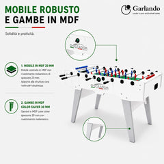 Calcio Balilla Goleador [Made in Italy] con Aste Rientranti o Uscenti-6