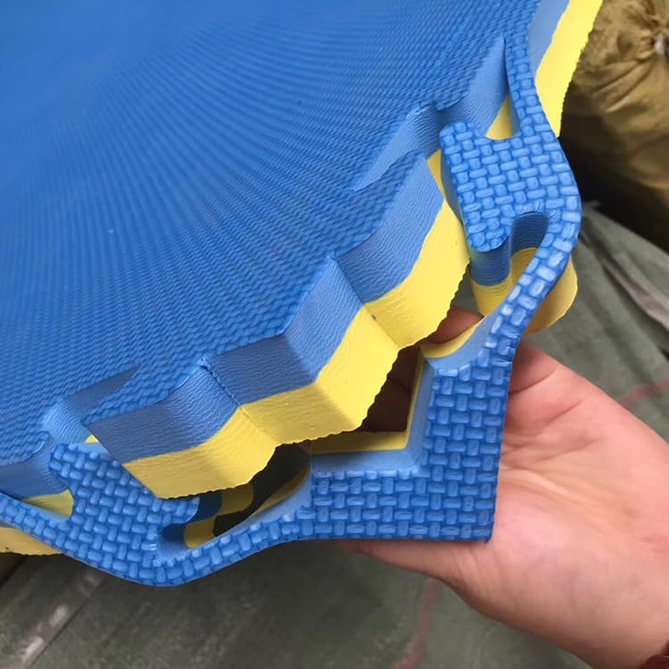 Pavimentazione Ad Incastro Antiscivolo In EVA 2 cm Multidiscipline Giallo/Blu- 9 pz-2