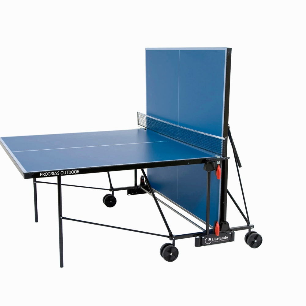 Ping pong PROGRESS OUTDOOR piano blu con ruote, per esterno