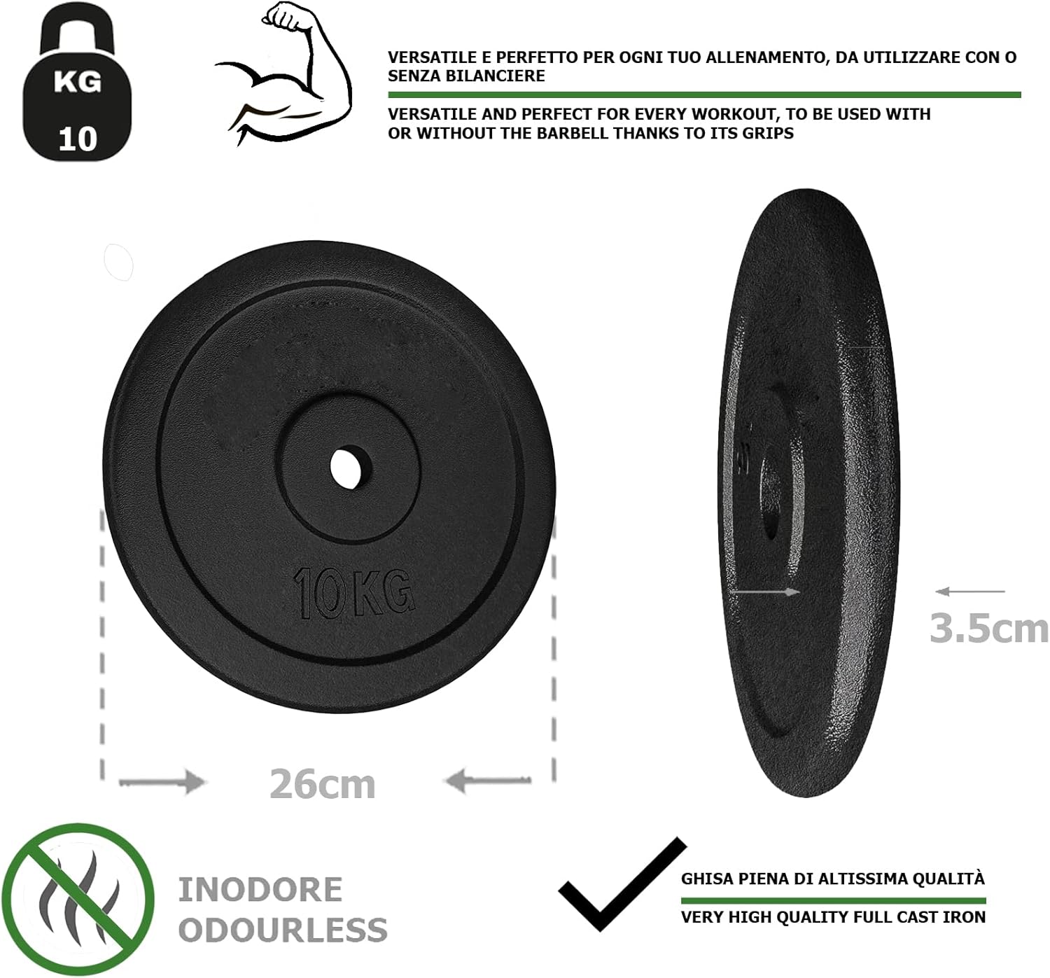 Dischi in Ghisa Ø foro 25 mm GDV da 0.25 kg a 20 kg-4