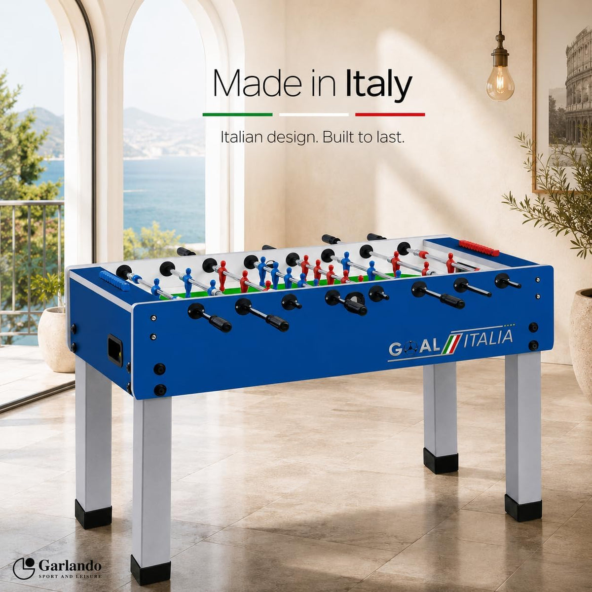 Calcio Balilla Goal [Made in Italy] Biliardino Con Aste Rientranti Telescopiche o Uscenti