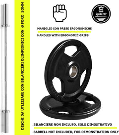 Dischi Ghisa Gommati Olimpionici Foro G50DG Ø50 mm da 1.25 A 25 kg-3