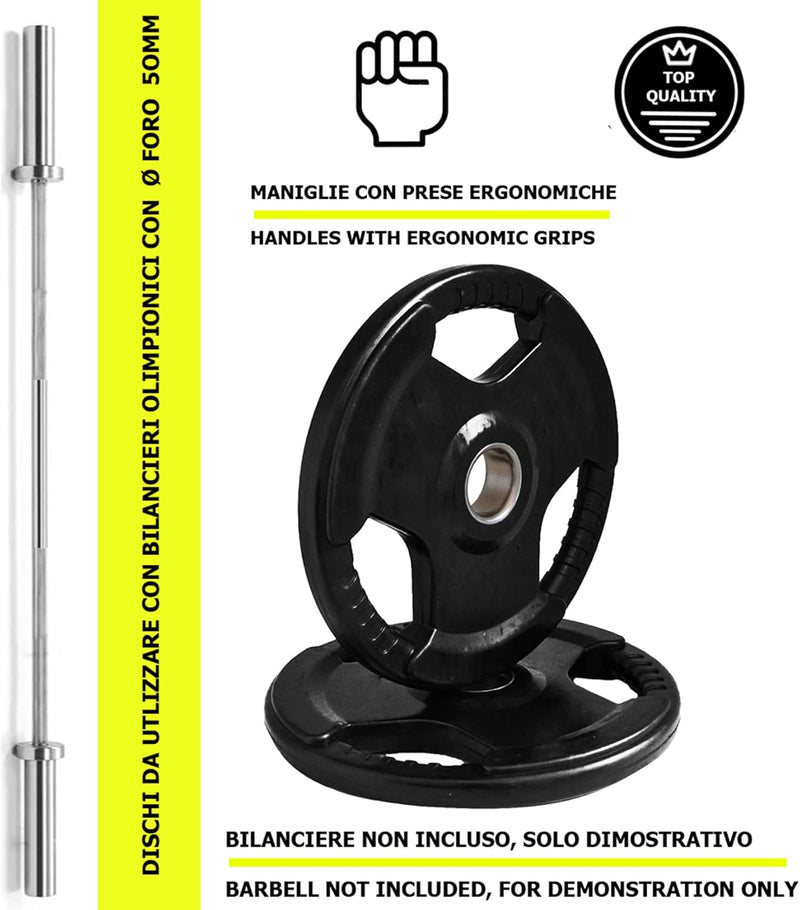 Dischi Ghisa Gommati Olimpionici Foro G50DG Ø50 mm da 1.25 A 25 kg-3