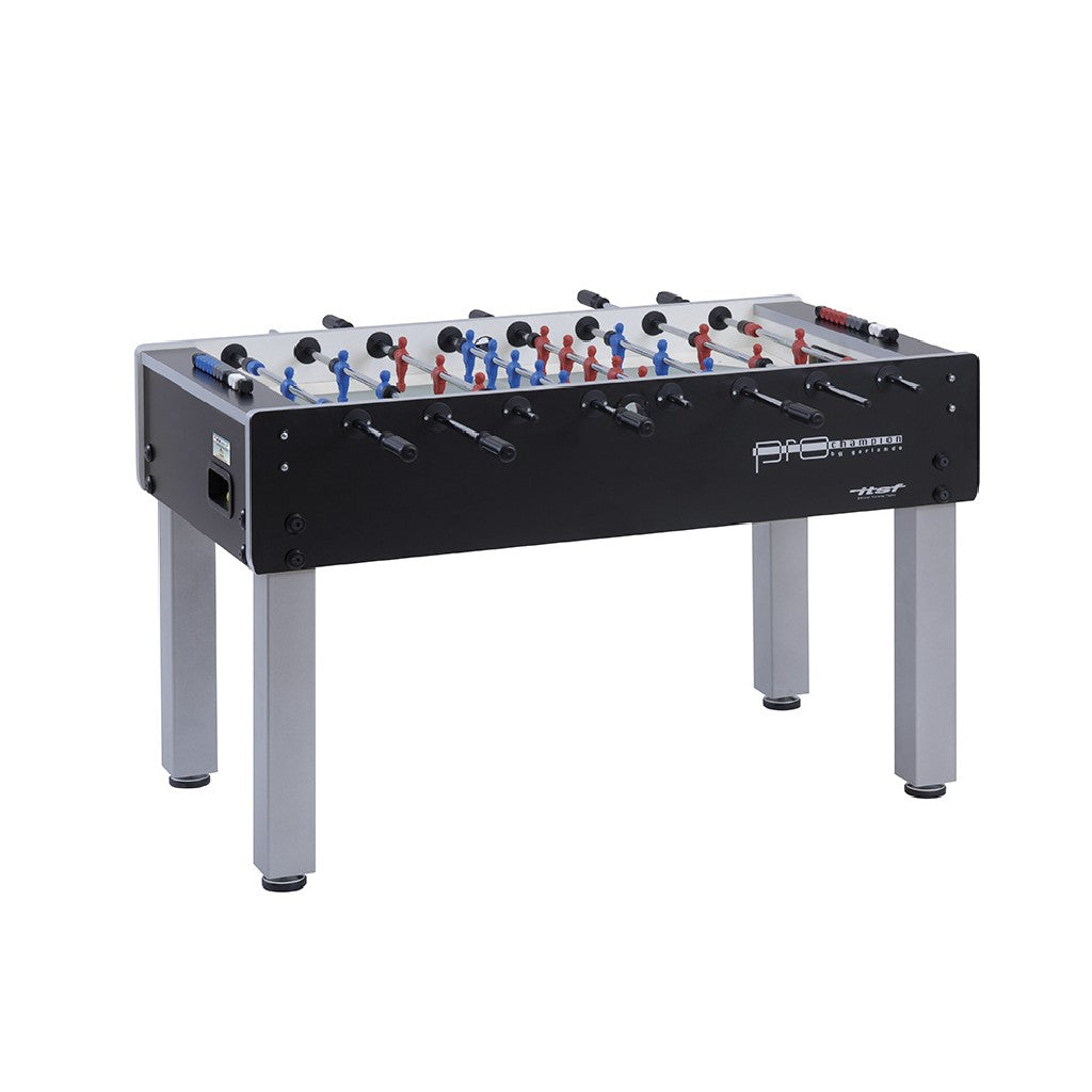 Calciobalilla PRO CHAMPION aste uscenti piano gioco lungo in vetro sabbiato
