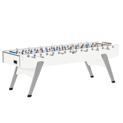 Calciobalilla XXL PURE WHITE otto giocatori rientranti piano gioco