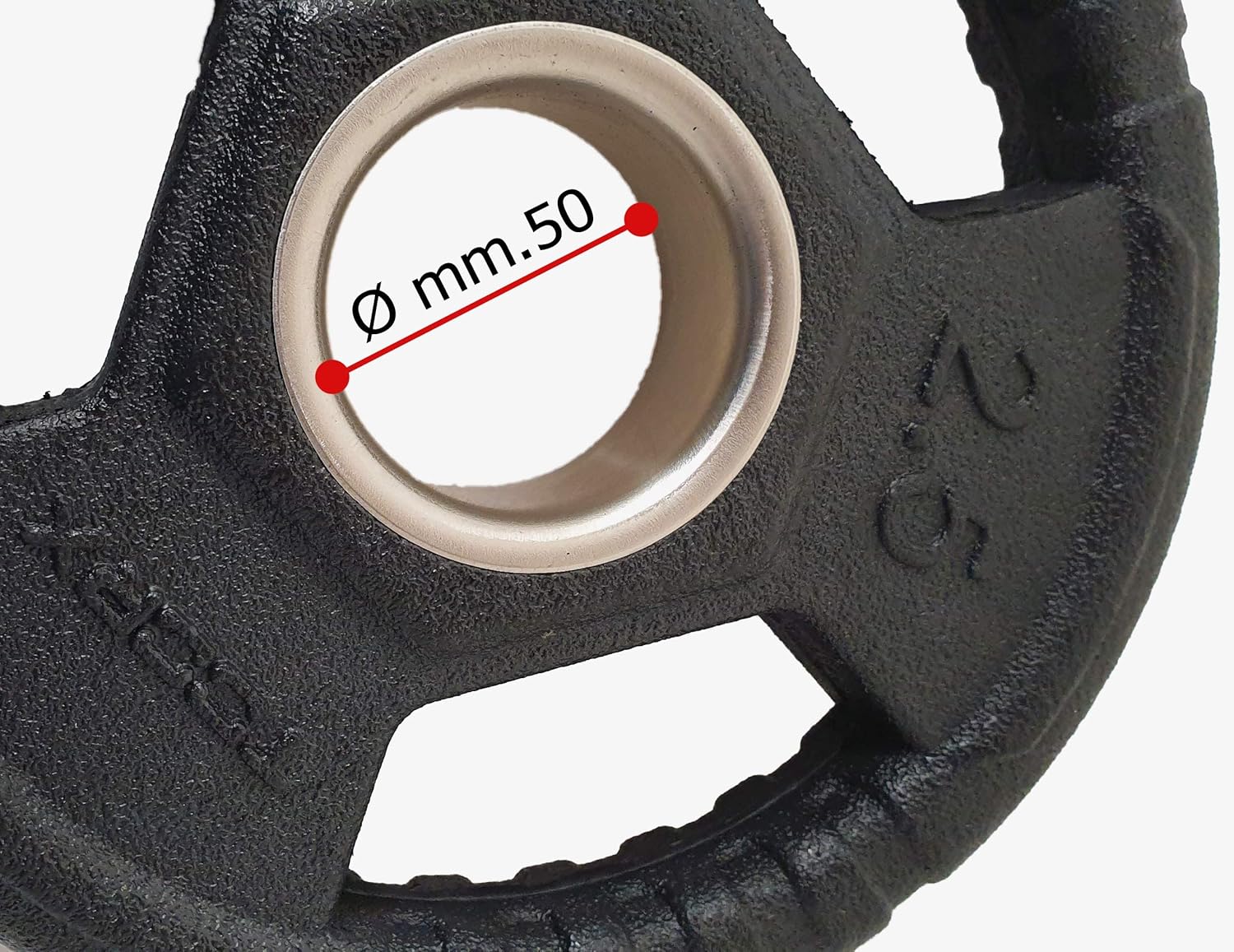 Disco ghisa olimpionico foro Ø50 mm tri grip da 1.25 a 25 kg.-5