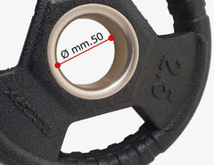 Disco ghisa olimpionico foro Ø50 mm tri grip da 1.25 a 25 kg.-5