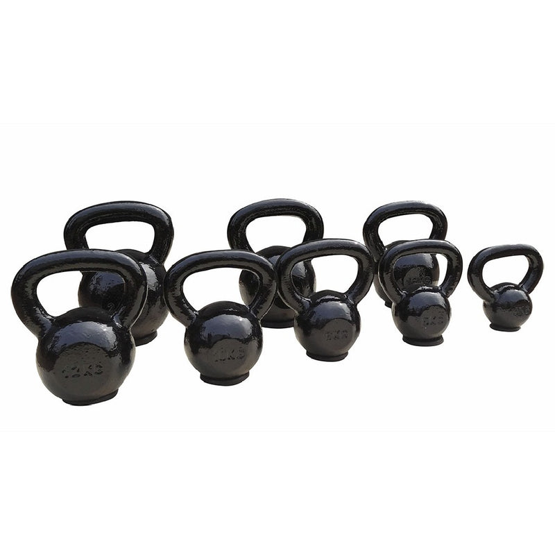 KETTLEBELL KG. 10 ghisa base in gomma nera / verniciata a fuoco