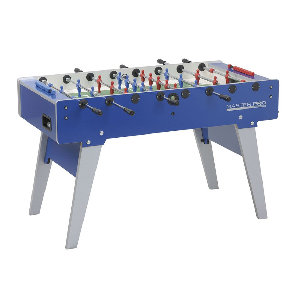 Calciobalilla MASTER PRO aste rientranti piano gioco corto vetro lucido