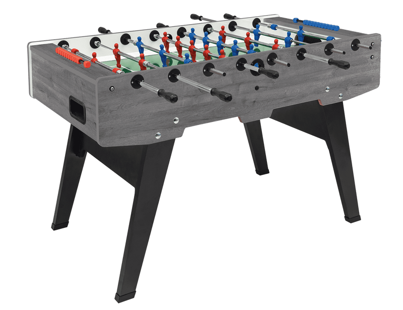 Calciobalilla CHAMPION grigio rovere aste rientranti piano gioco corto in