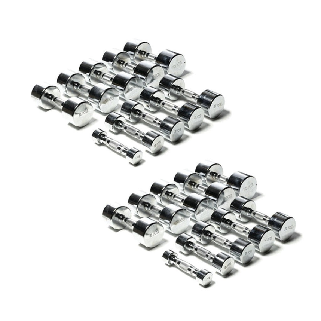 Set manubri cromati 1 ->10 kg. cromo - 2 pz. x misura 1/10kg (tot. 20 manubri)