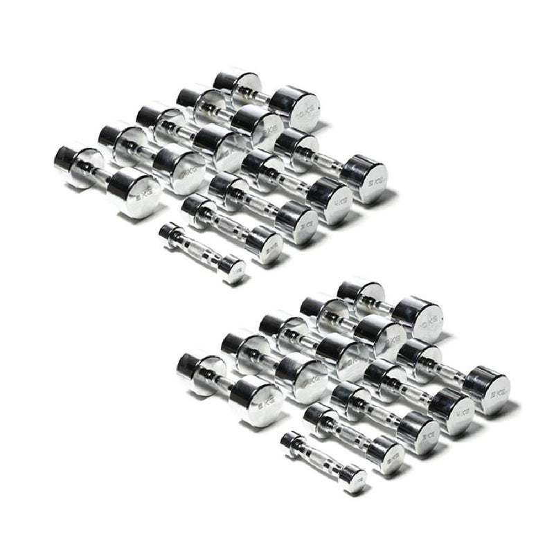 Set manubri cromati 1 ->10 kg. cromo - 2 pz. x misura 1/10kg (tot. 20 manubri)