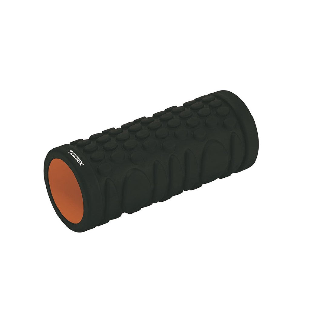 Rullo massaggio ed allenamento yoga 33 cm. x d. 14 cm. (nero/arancio)