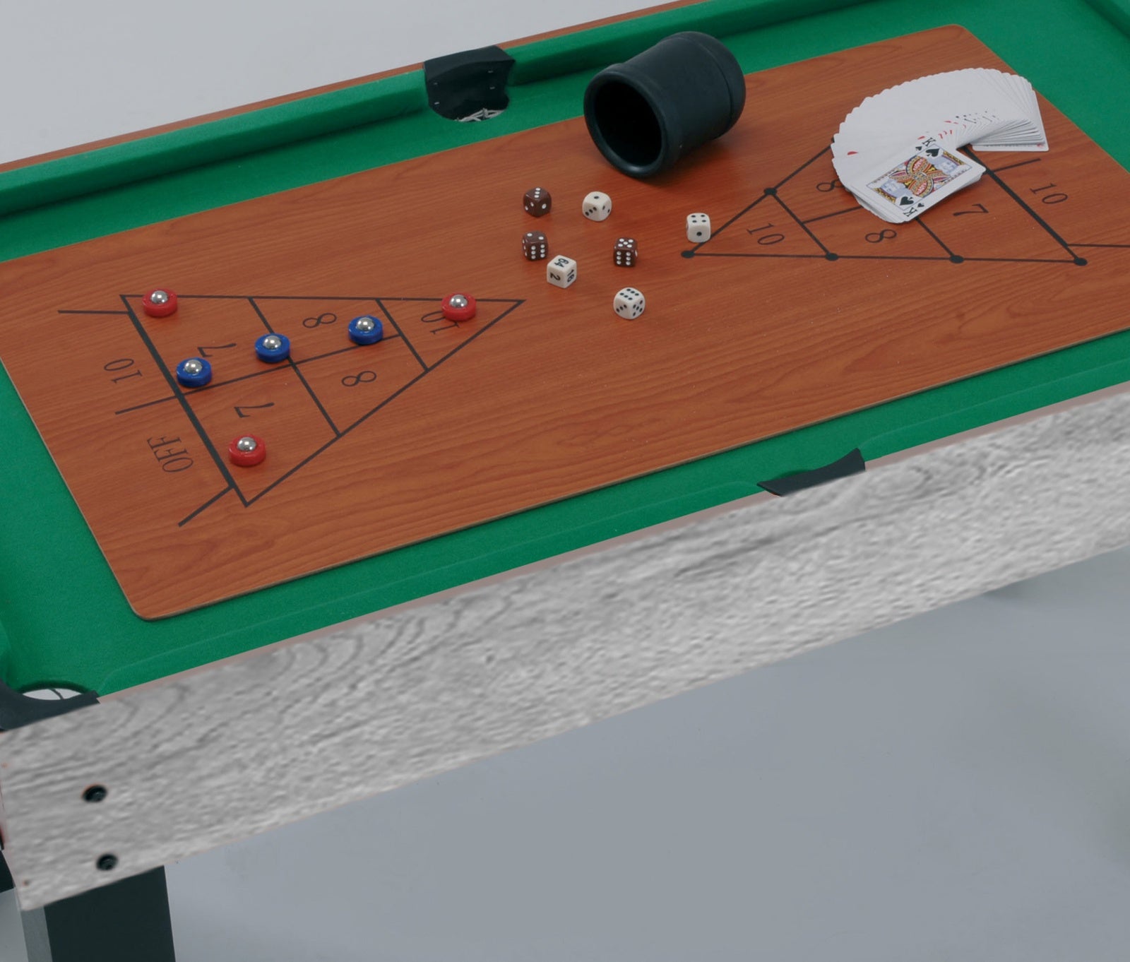Tavolo multigioco MULTI - 12 giochi in 1 rovere grigio aste rientranti