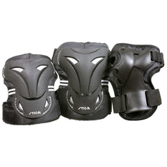 Set di protezioni imbottite SENIOR, colore nero, ginocchia, gomiti, polsi