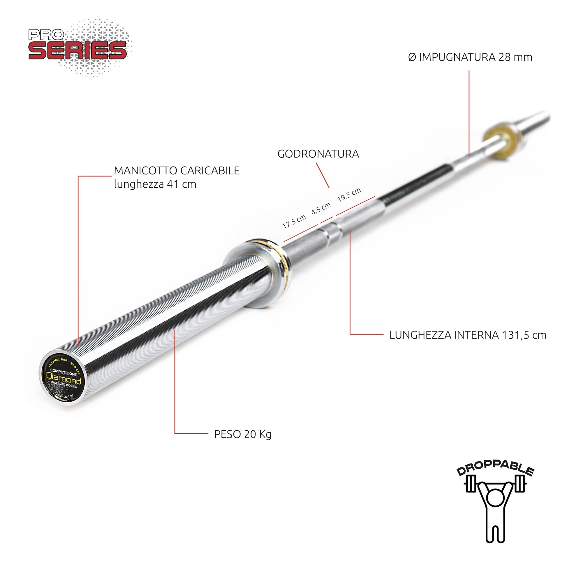 BILANCIERE OLIMPICO COMPETIZIONE - 220 CM