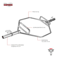 BILANCIERE OLIMPICO ESAGONALE – SHRUG BAR - 200 Kg