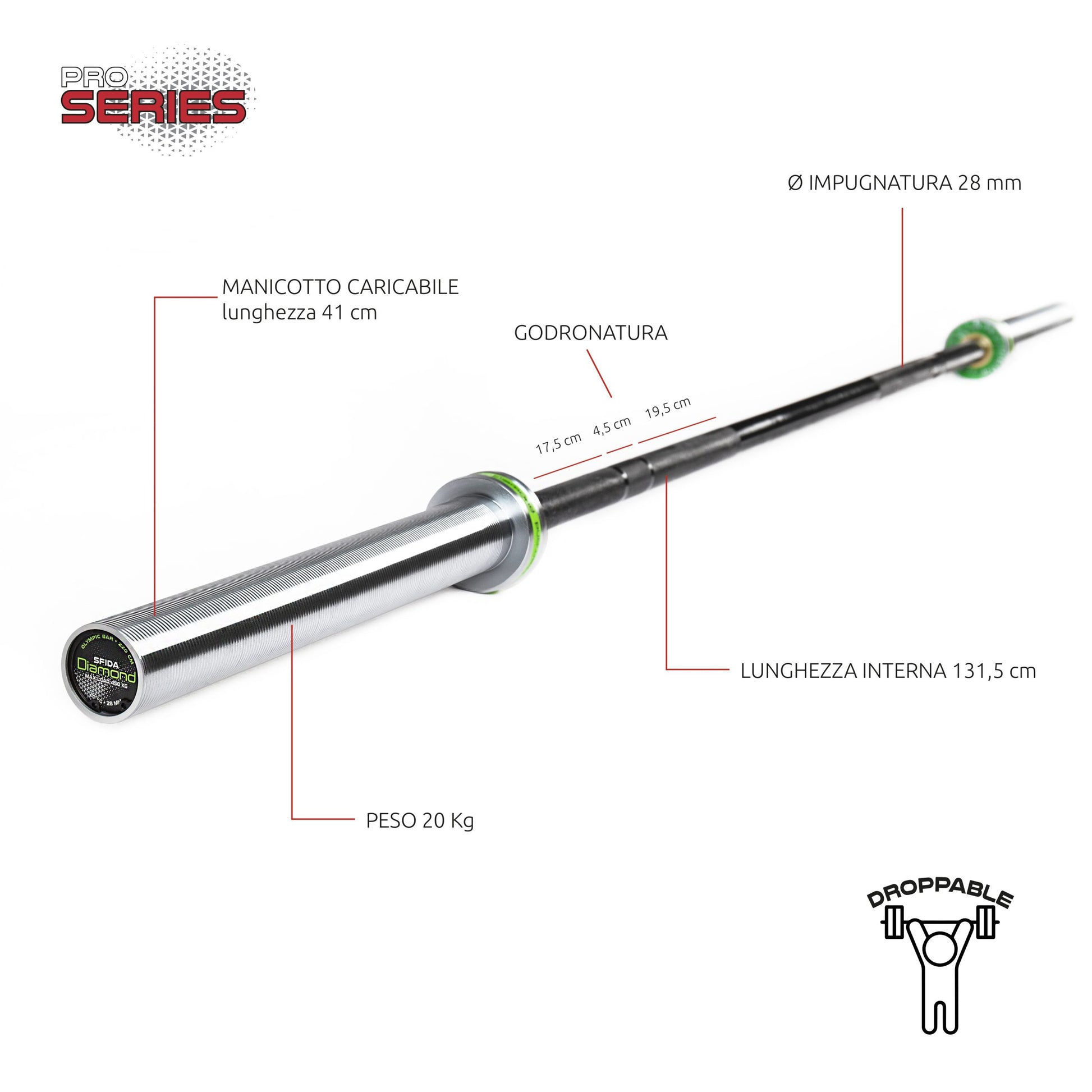 BILANCIERE OLIMPICO SFIDA - 220 CM
