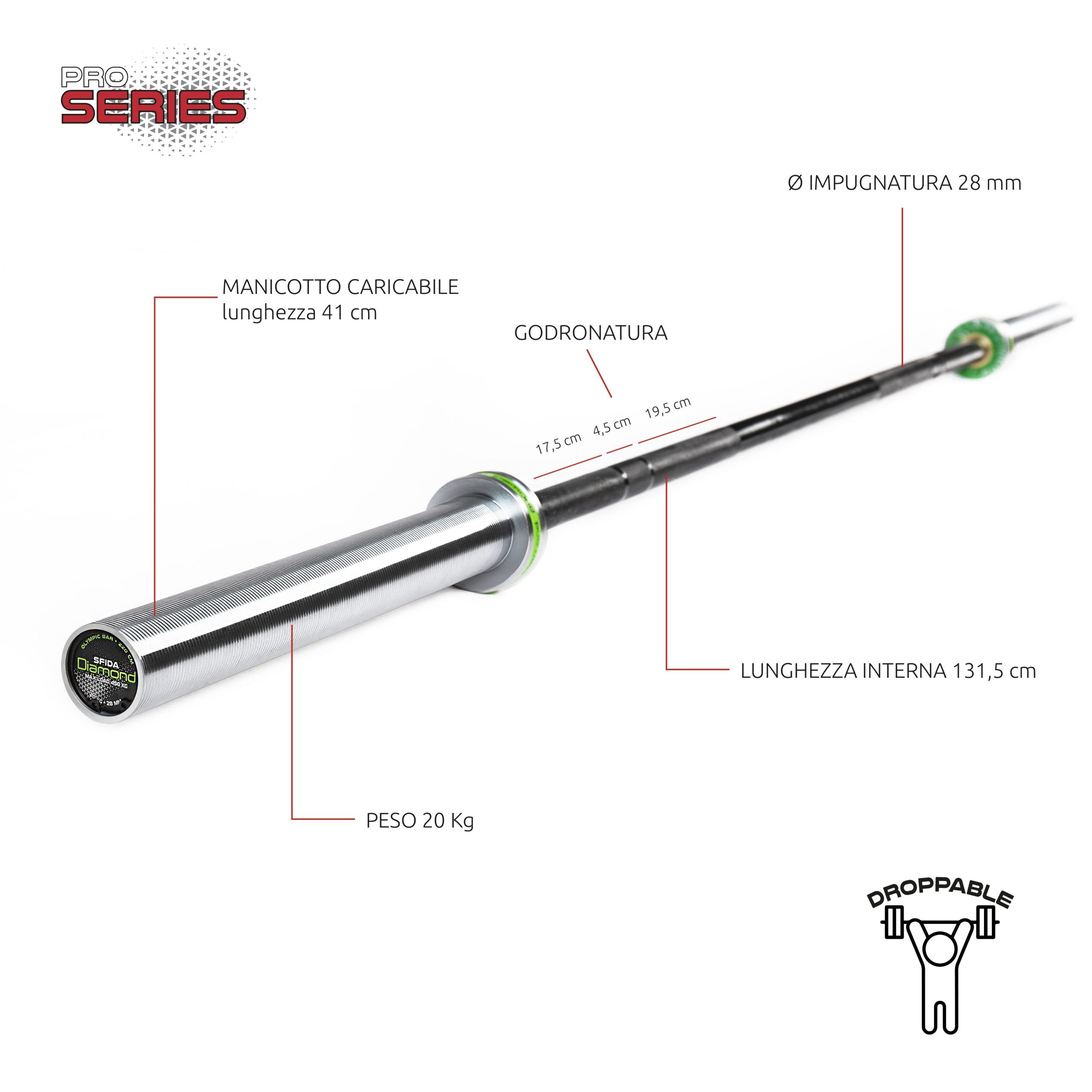 BILANCIERE OLIMPICO SFIDA - 220 CM