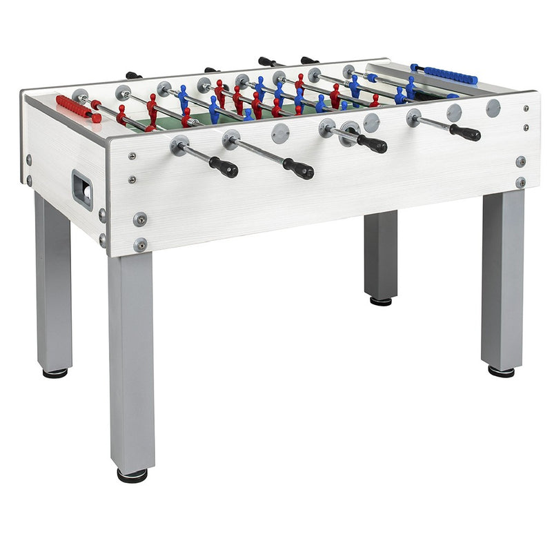 Calciobalilla G-500 WEATHERPROOF bianco aste rientranti piano gioco corto in