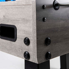 Calciobalilla G-500 rovere-grigio aste rientranti piano gioco corto in vetro