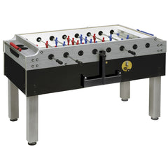 Calciobalilla OLYMPIC SILVER aste rientranti piano gioco corto in vetro
