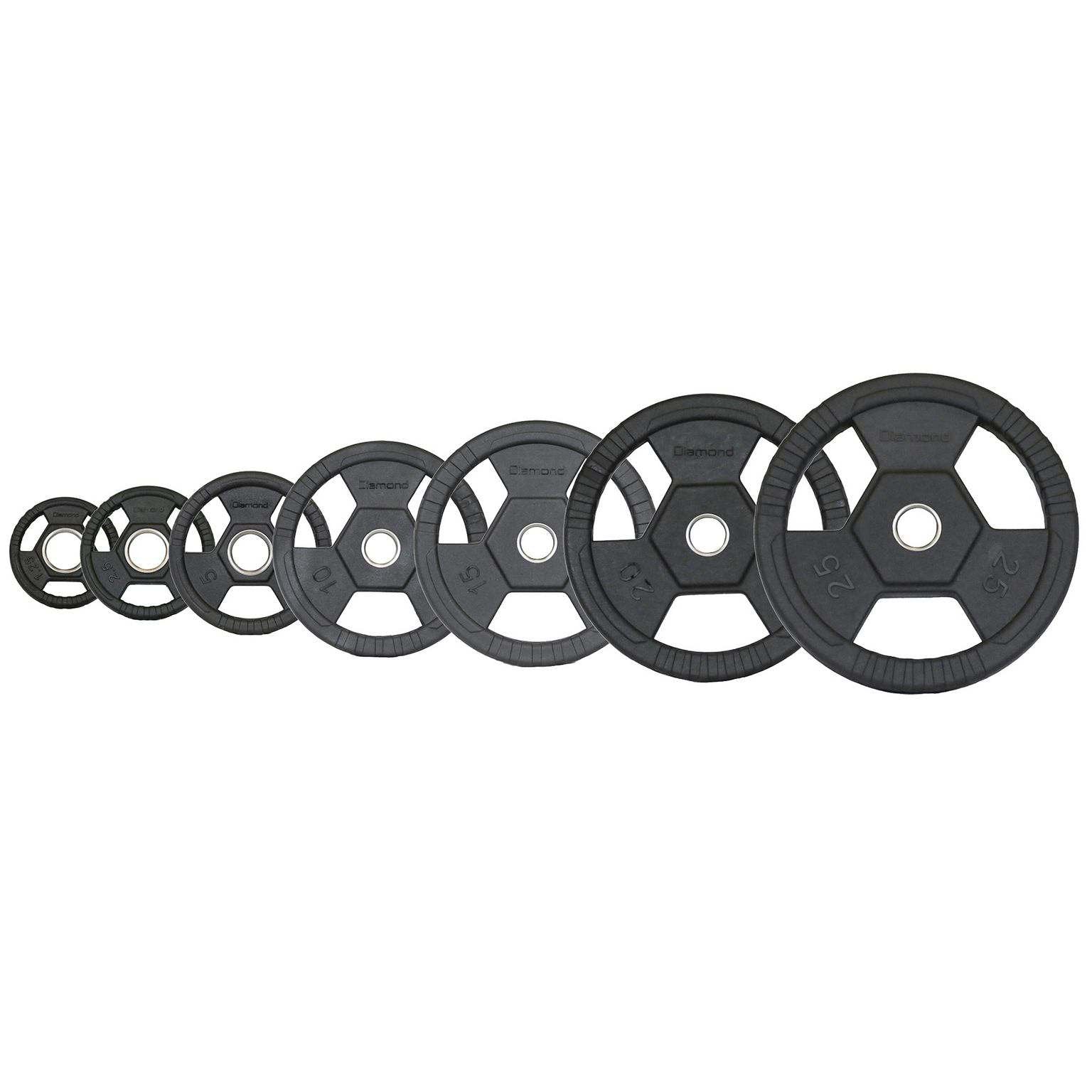 DISCO GHISA OLIMPICO GOMMATO TRI-GRIP Ø 50 mm 1,25 Kg PRO DGGD1,25-P