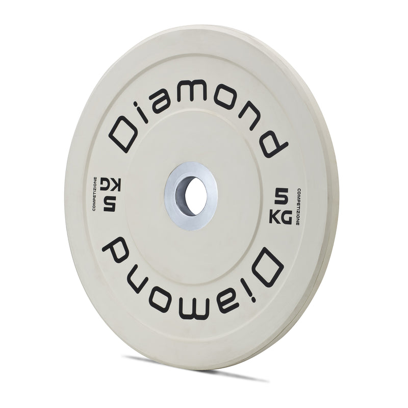 DISCO OLIMPICO BUMPER COMPETIZIONE PRO Ø 45 cm 5 Kg - Bianco DOCD5-PN